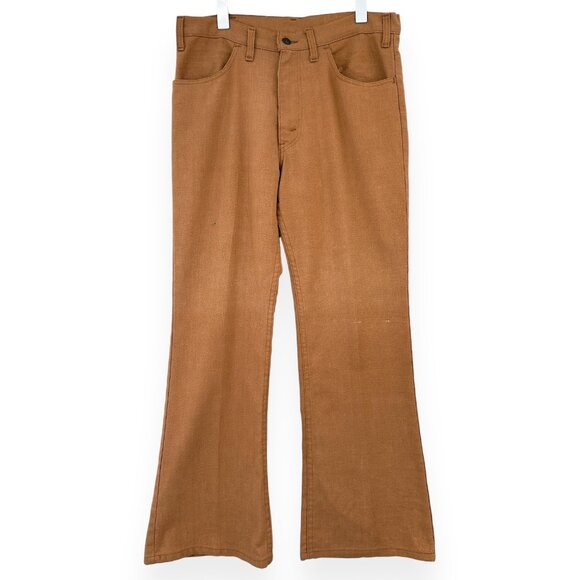 1980s Levi's RARE Vintage Brown Orange Flare Leg Pants Soft Jeans sz N/A